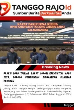 Fraksi DPRD Tanjab Barat Soroti Efektivitas APBD 2025, Dorong Pemerintah Tingkatkan Kualitas Program