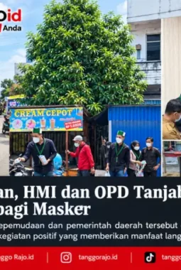 Peduli Kesehatan, HMI dan OPD Tanjab Barat Gelar Aksi Berbagi Masker