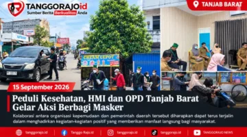 Peduli Kesehatan, HMI dan OPD Tanjab Barat Gelar Aksi Berbagi Masker